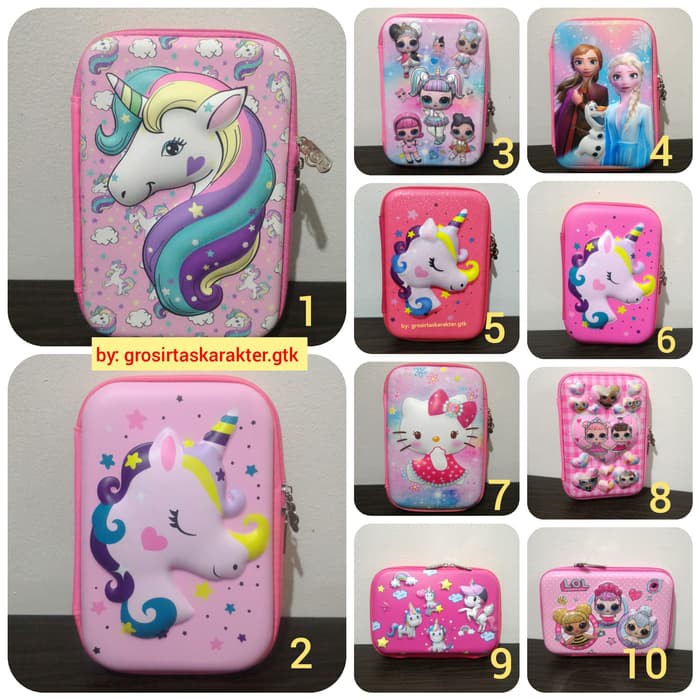 

MURAH TEMPAT PENSIL ANAK LOL UNICORN KITTY KOTAK PENSIL HARDCASE IMPORT LUCU