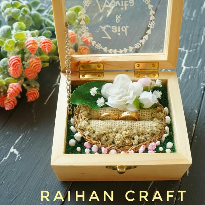 

[COD] kotak cincin kayu rustic / kotak cincin murah / box hantaran [COD]