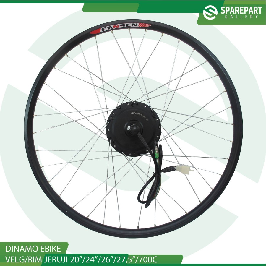 Ebike Kit sepeda listrik dinamo bldc roda belakang 36v350w dan velg - 48v500w