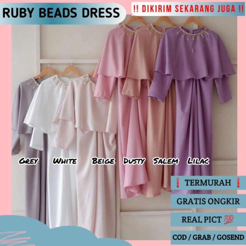 RUBY BEADS DRESS / DRESS LEBARAN