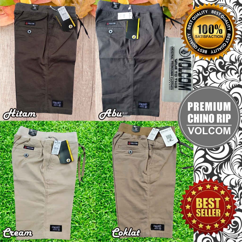 Celana Pendek Chino Pria Bahan Katun Melar Stretch Distro Sufing Jumbo Laki