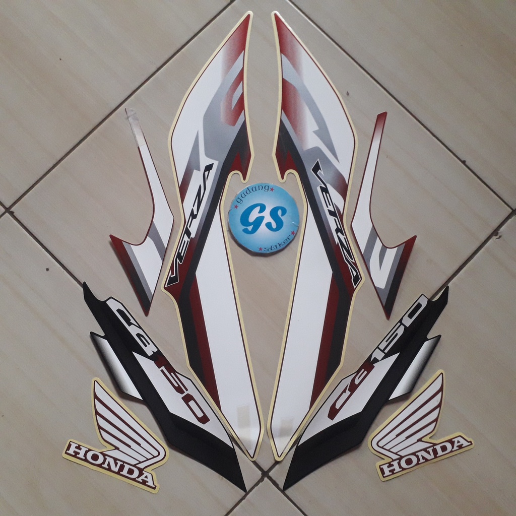stiker striping motor cb150 verza 2021 cw hitam-merah