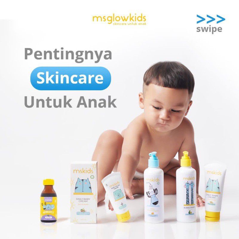 Ms Glow Paket Kids | Kids Daily Cream | Kids Shampo | Kids Body Wash