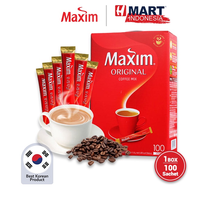 Maxim Original Coffee Mix / Kopi Moka Korea 100 Sachet