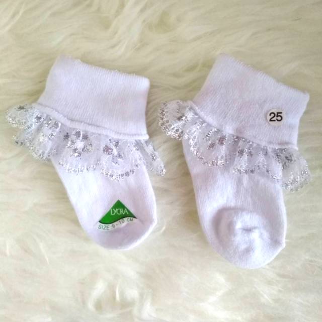 Kaos Kaki Bayi Kk London Chorus Baby White Renda