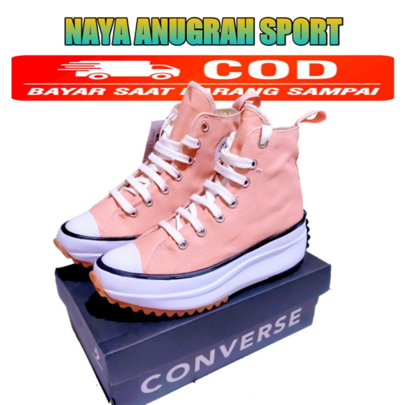 Sepatu Sneaker Wanita CONVERSE RUN STAR HIKE  MOTION JW ANDERSON wedges terbaru hak tinggi 5CM premium