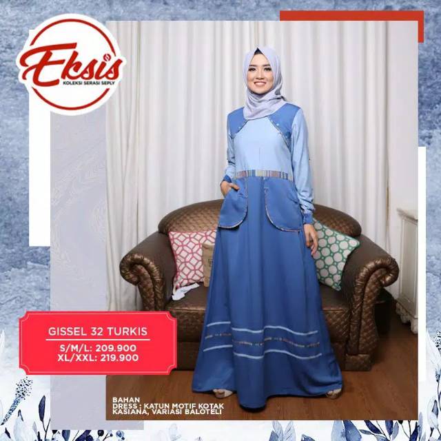 Gisel 32/gamis seply)gamis murah/gamis adem/gamis polos/gamis promo