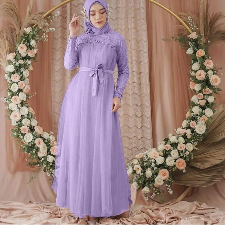 Paling Disukai.. Maxi mikayla/Gamis brukat/gamis terbaru 2021/gamis modern wanita/gamis termurah/baj