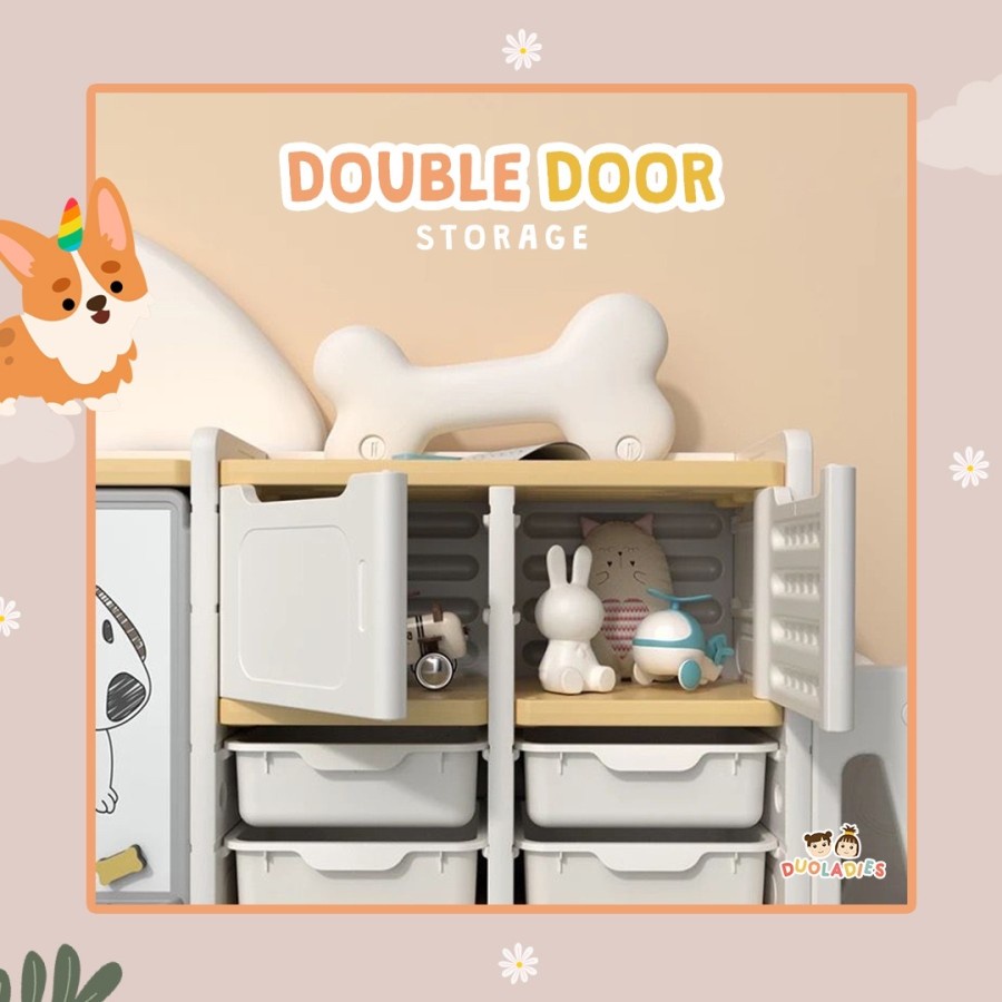 Duo Ladies Puppy storage serbaguna mainan anak