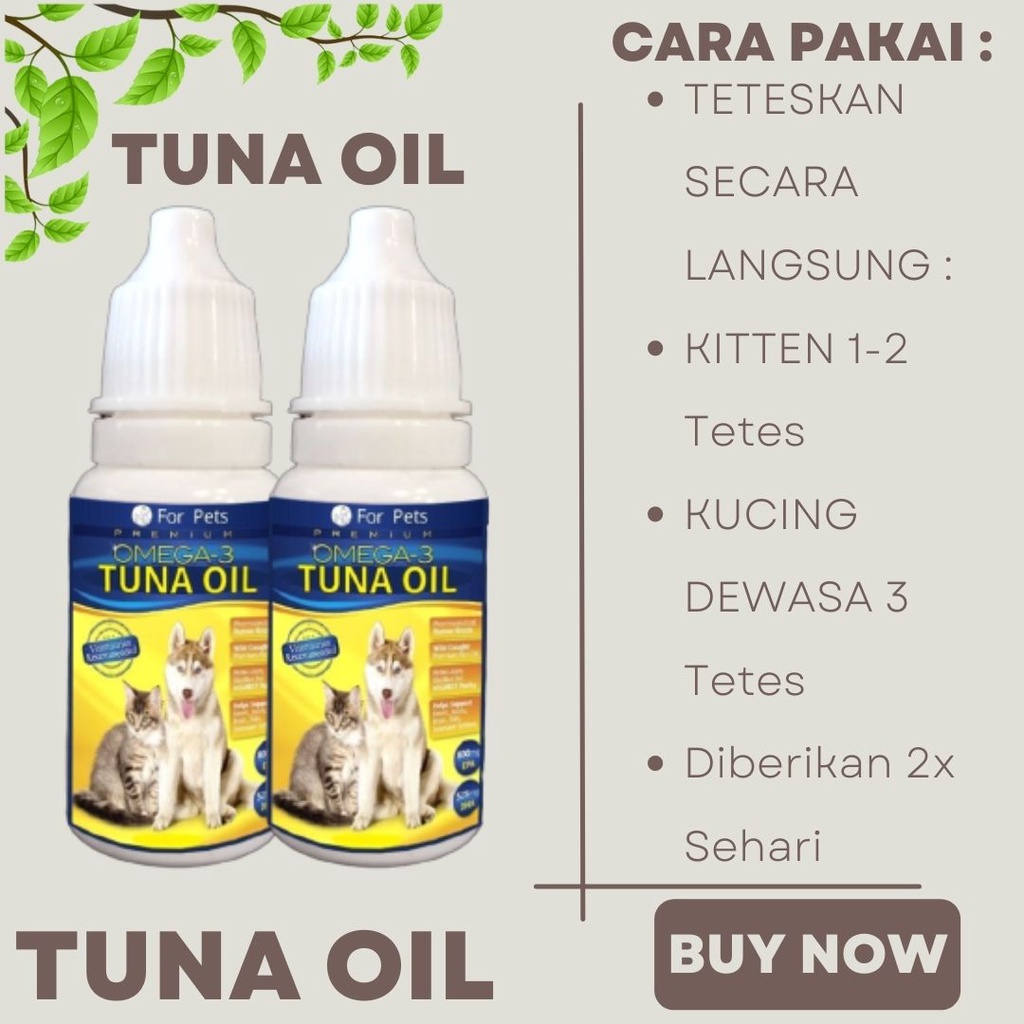 Fish Tuna Oil 10ml - Minyak Ikan Cair Tetes untuk Kucing dan Anjing FEZONE