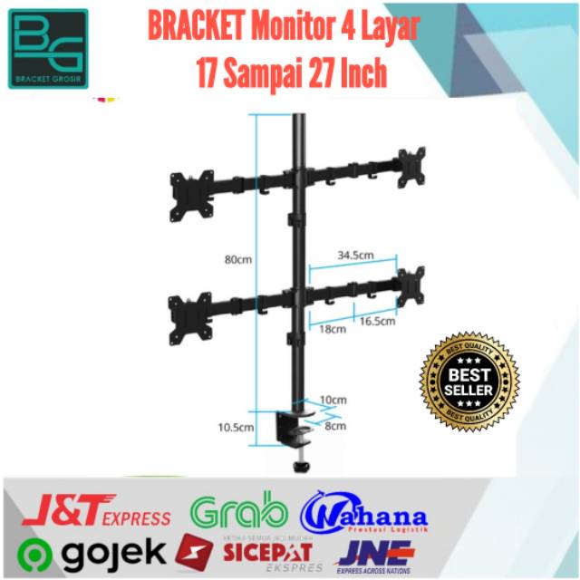 BRACKET MONITOR 19 20 22 24 26 27 INCH 4 MONITOR SUPER PREMIUM DESIGN