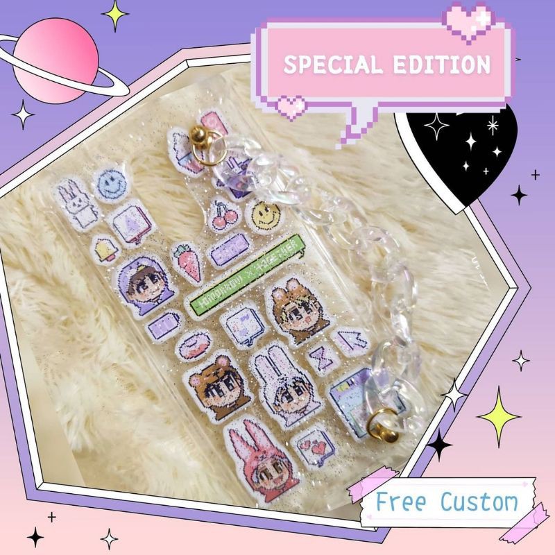 PREMIUM Casing HP Stiker TXT Minisode Chain Case | Phone Case Resin Art