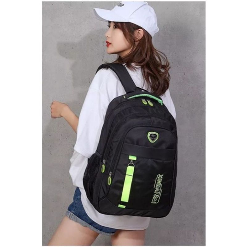 Ransel Mode Ransel Sekolah Oxford Klasik untuk Pria Wanita Remaja Ransel Laptop Kapasitas Besar Perjalanan Pengisi Daya Mochilas