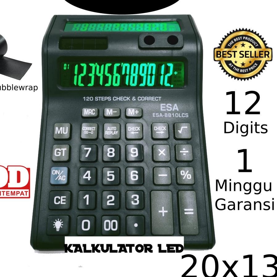 

Big Sale - Kalkulator Digital LED 2 Layar 12 Digit ESA - Kalkulator Check / Calculator Dagang Besar / Kakulator
