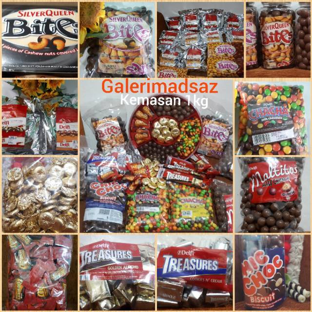 

Coklat delfi kiloan 1kg murah / chacha 1kg, silverqueen, treasure, chic choc, maltitos 1kg