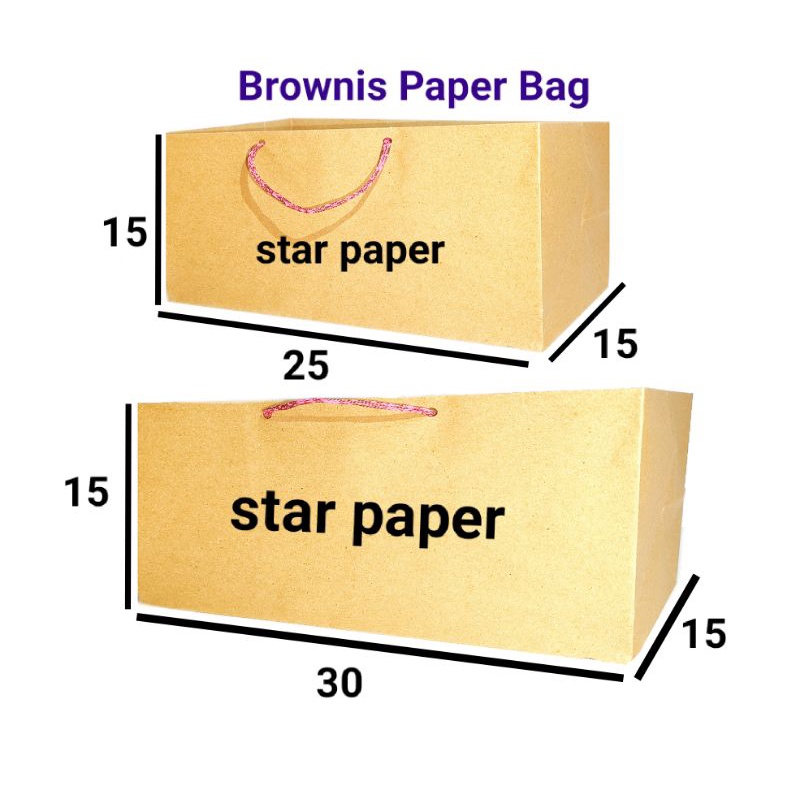 

Paper bag coklat polos tas kertas kemasan brownis cocok untuk seller kue bolu kukus dan sejenisnya