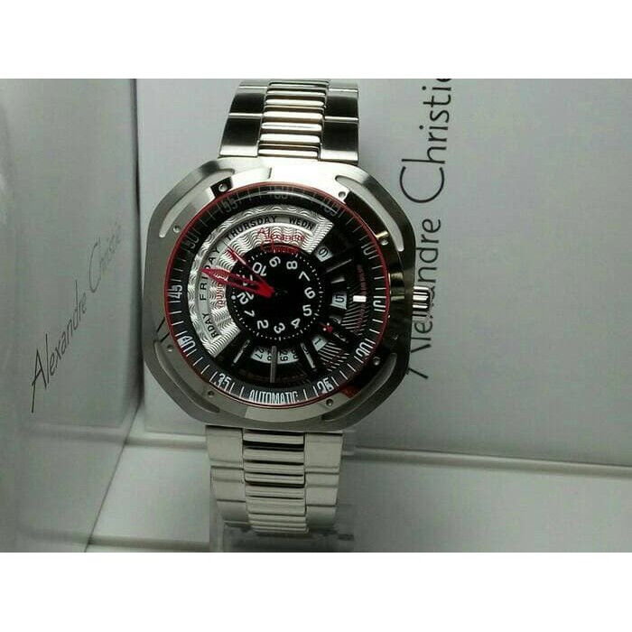 ALEXANDRE CHRISTIE AC 3035 SILVER LIST RED GARANSI RESMI 1 TAHUN