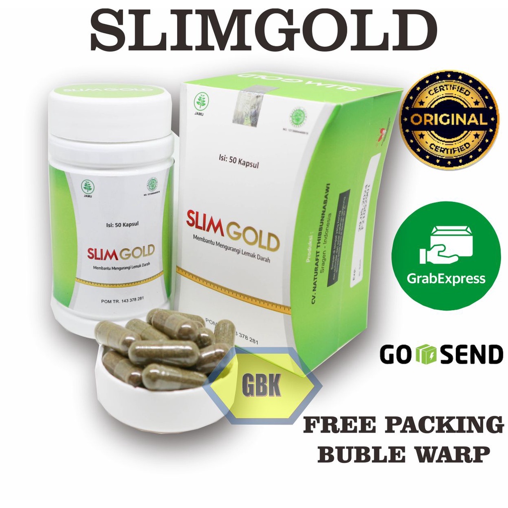 SLIM GOLD Naturafit / Herbal Pelangsing Peluruh Lemak Darah dalam Tubuh - Original BPOM