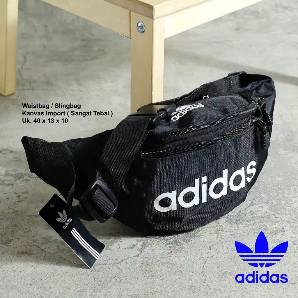 Tas waistbag/pinggang pria ADIDAS kanvas import Hiqh Quality