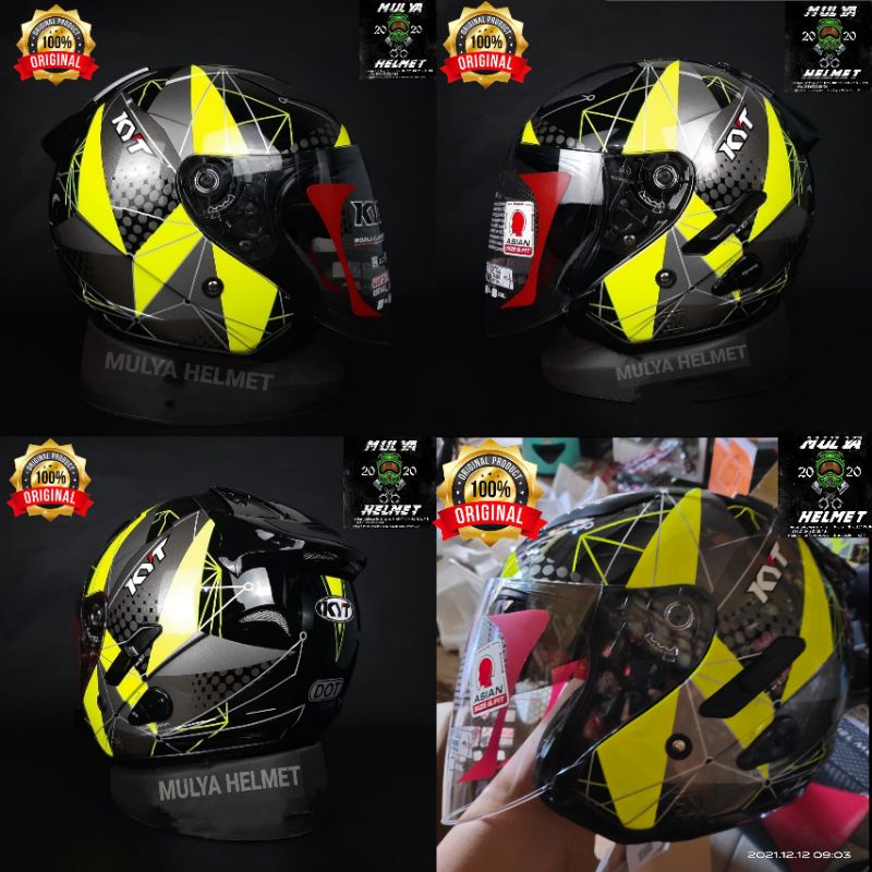 Helm Kyt Galaxy slide Motif ( Matrix Yellow Flat R )