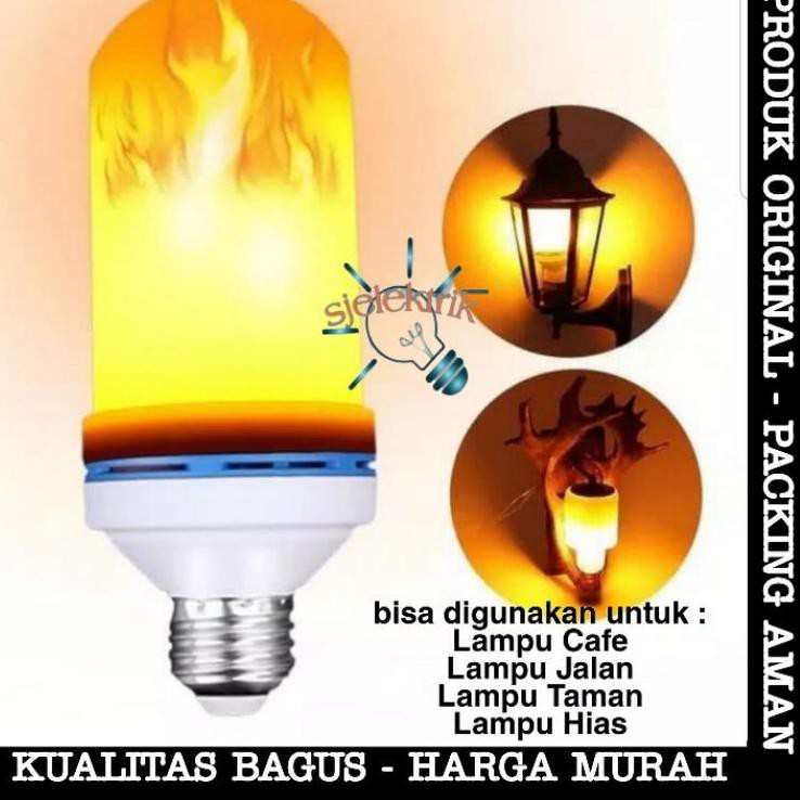 Model terkini e6 Lampu Led Api Obor Led Bohlam 9w/ Lampu Led Api Hias Dinding / Lampu Led Api Elektr