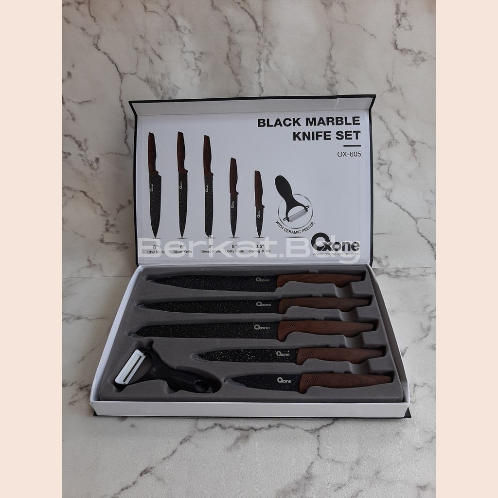 BLACK MARBLE KNIFE SET OXONE OX-605