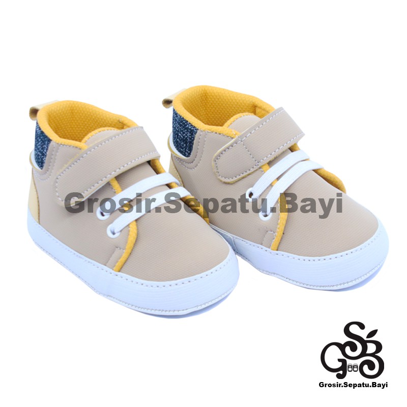 sepatu bayi baby shoes prewalker laki laki perempuan umur 2 - 14 bulan model Basket Case Abu