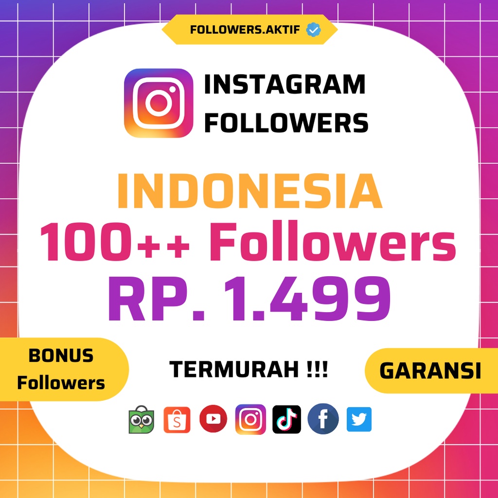 PROMO 100++ FOLLOWERS INDONESIA AKUN IG INDO ASLI