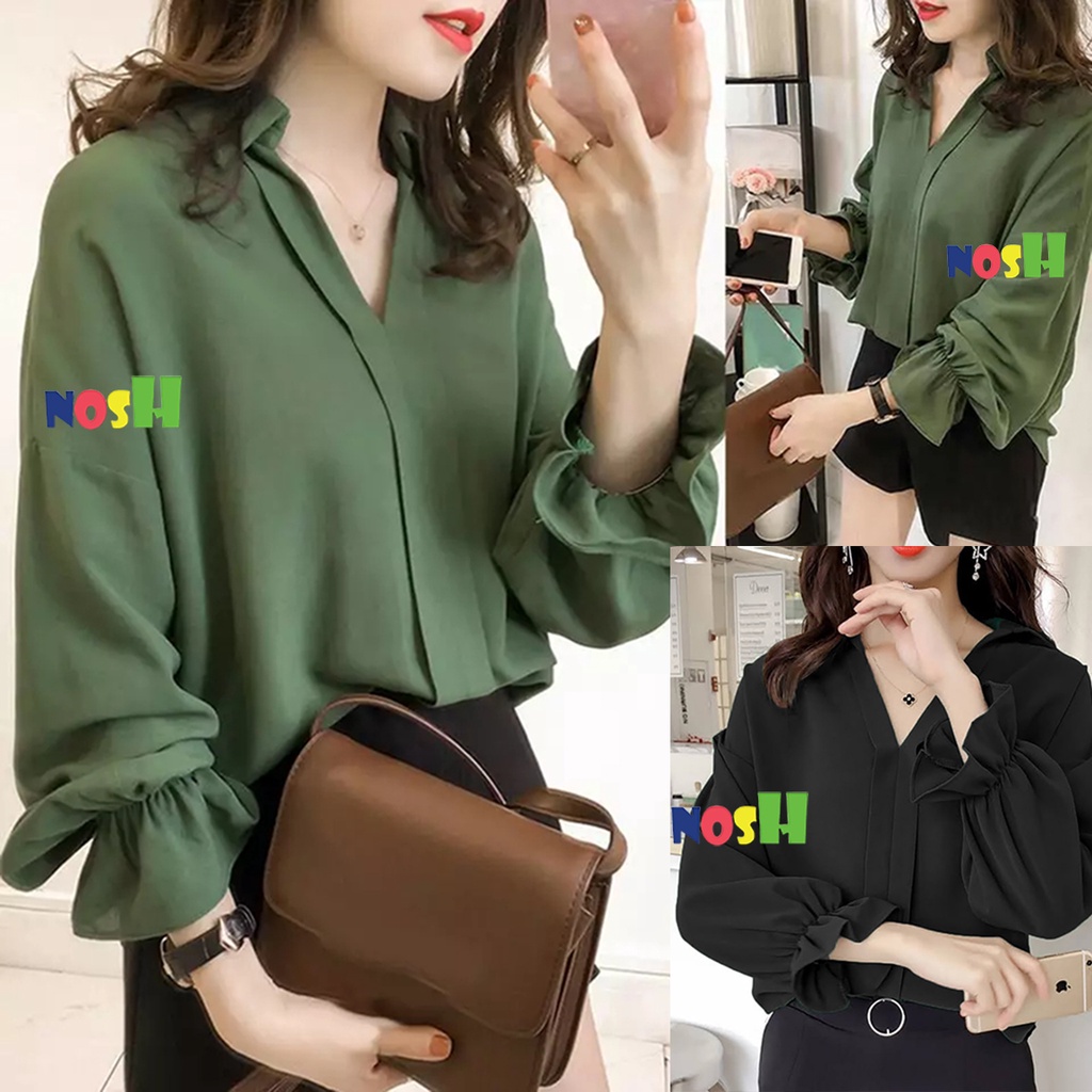 Blouse Wanita Big Size Korea Style fit 3XL Ningrrum - NOSH-4