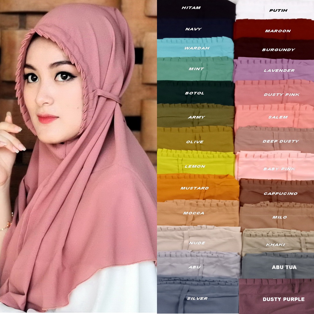 Hijab Bergo Maryam Lipit Diamond