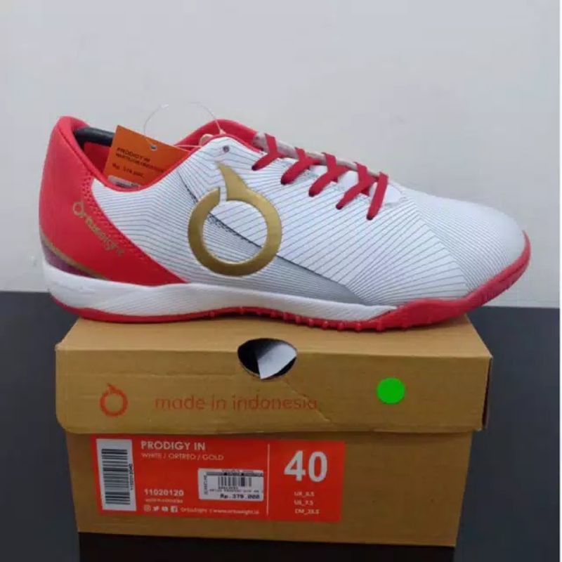 Sepatu Futsal Ortuseight PRODIGY IN WHITE /ORTRED /GOLD