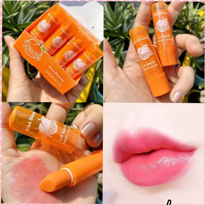 KISS BEAUTY MAGIC LIP BALM PEACH / ALOEVERA