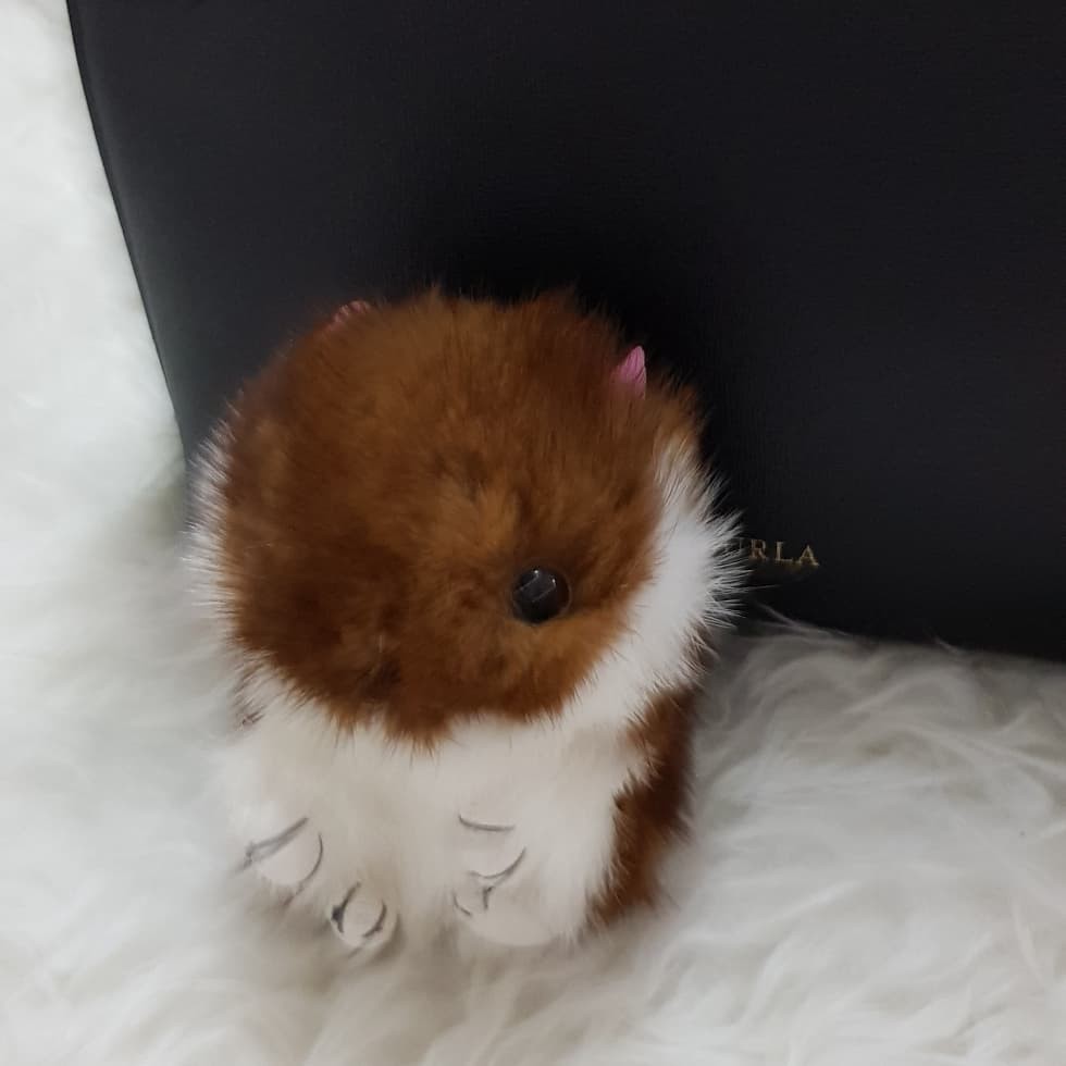 squirrel mink fur bag charm