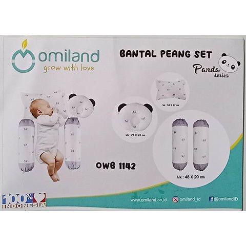 Promo !! Bantal Guling Bayi Set Double Karakter &quot;Omiland&quot; Panda Series OWB 1142