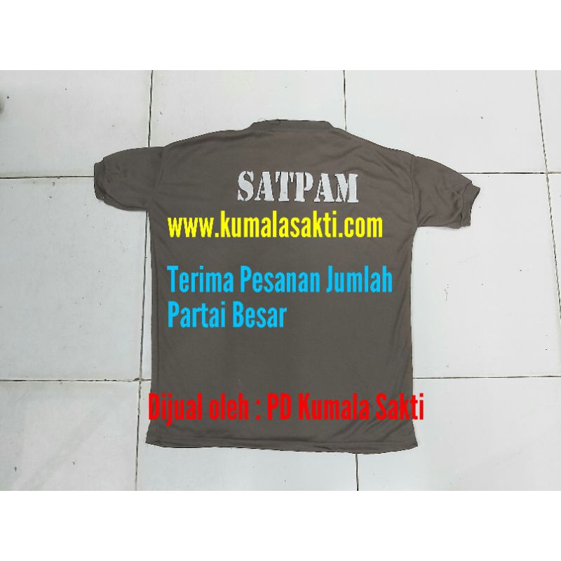 Kaos Satpam Coklat Gada Pratama Putih|Tongkat Satpam|Pangkat Satpam|Topi Satpam|Rompi Satpam|Sabuk