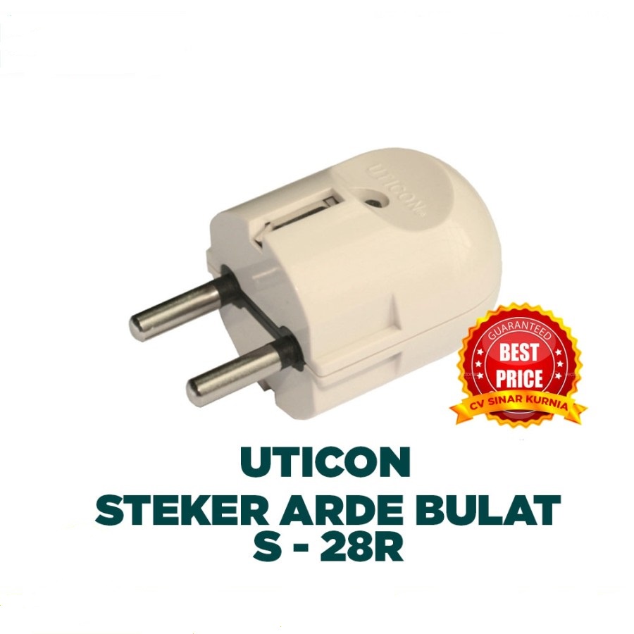 Steker Arde Bulat Uticon S-28R Colokan Kaki 2 Asli Kuningan S-28R S 28