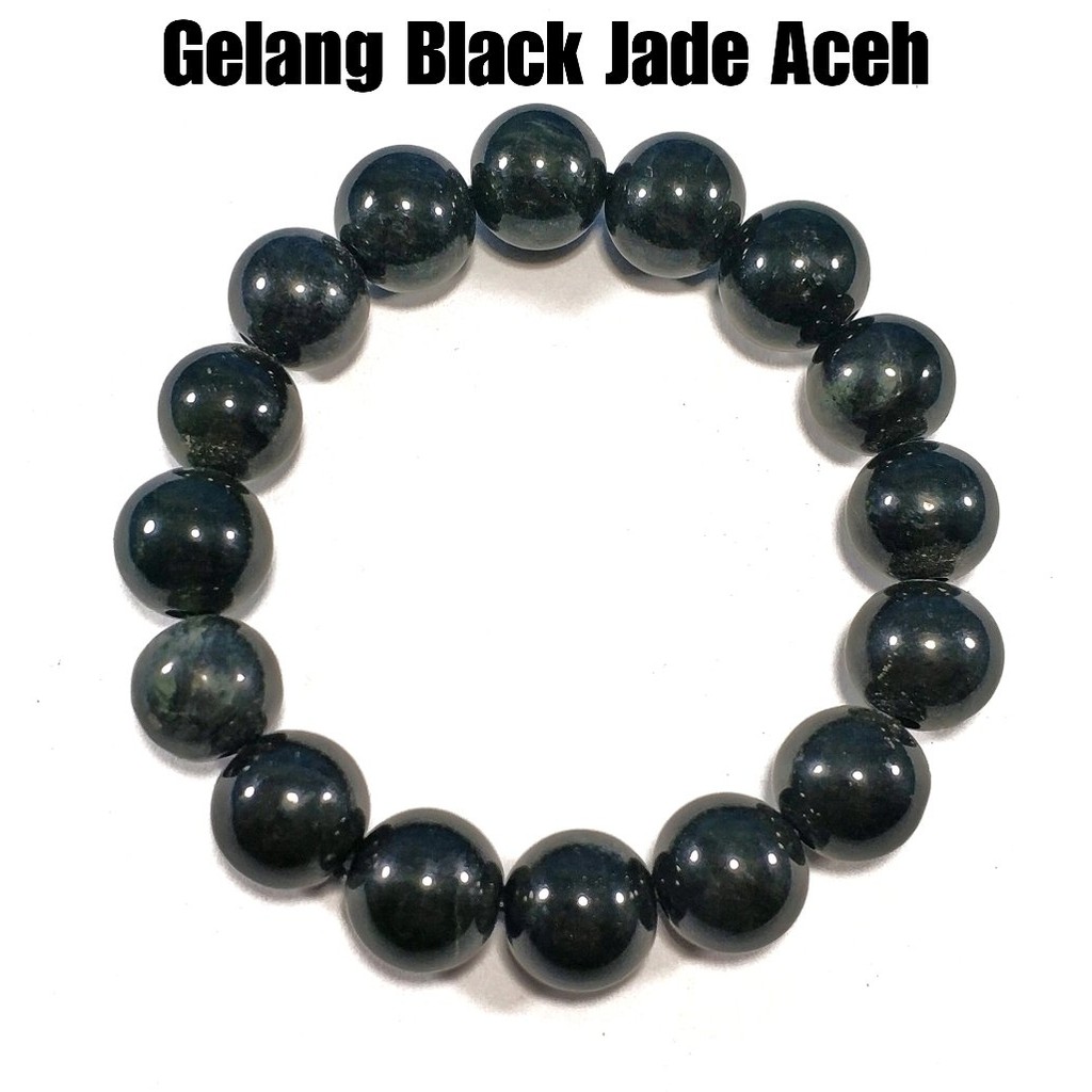 GELANG KESEHATAN NATURAL BLACK JADE HITAM PEKAT