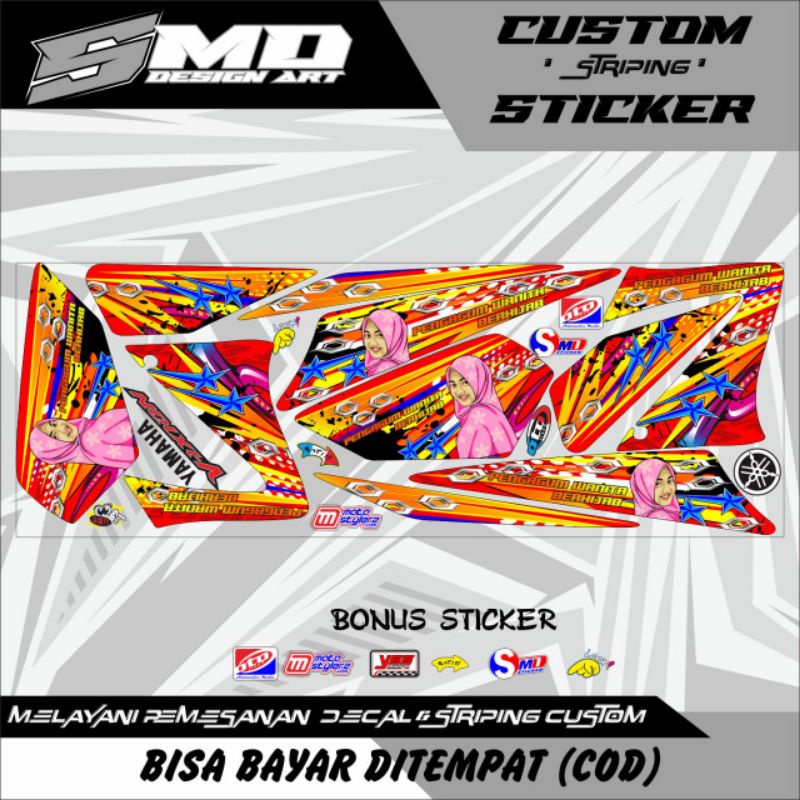 STRIPING MOTOR VIXION OLD WANITA HIJAB STRIPING VIXION LAMA