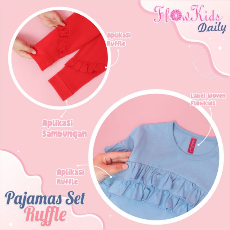 Afsheenastore Setelan Anak Perempuan Pajamas Set Ruffle