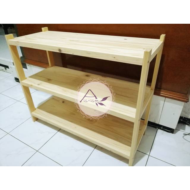 Rak Susun Kayu Meja TV Serbaguna Jati Belanda Rak Mainan Sepatu