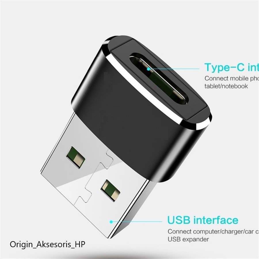 OTG USB Male to Type C Female Adapter Interface Converter Connector DC