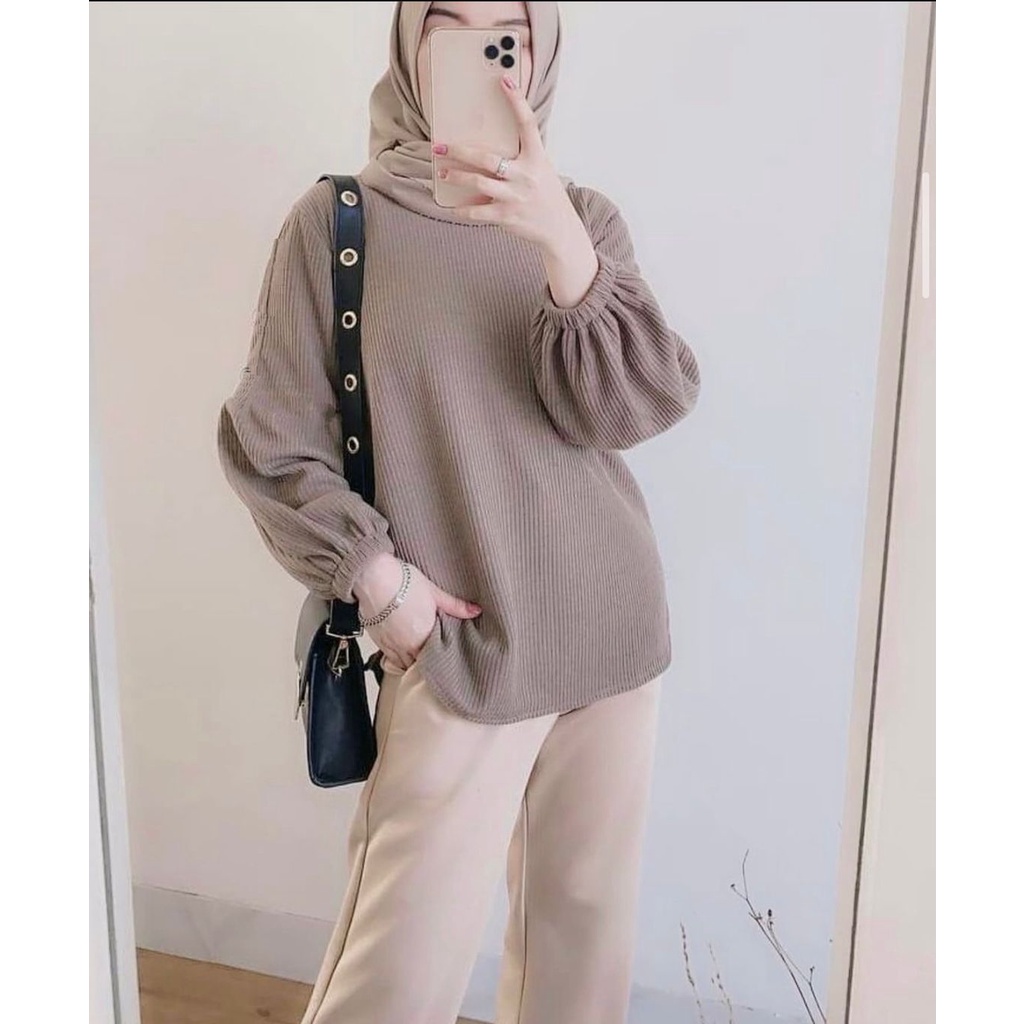 HUGOS BLOUSE PREMIUM MANGO KNIT / MANGO KNIT PREMIUM