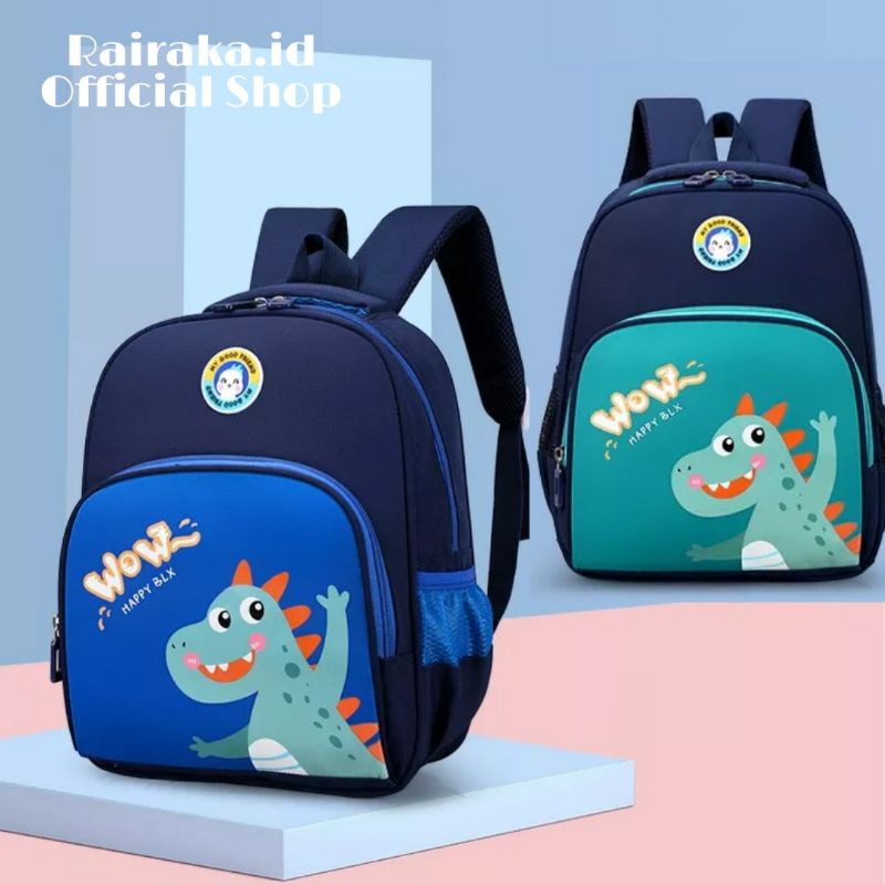 Rairaka.id / DinoWow - Tas Ransel Anak Sekolah Tas Sekolah Anak SD TK fashion School