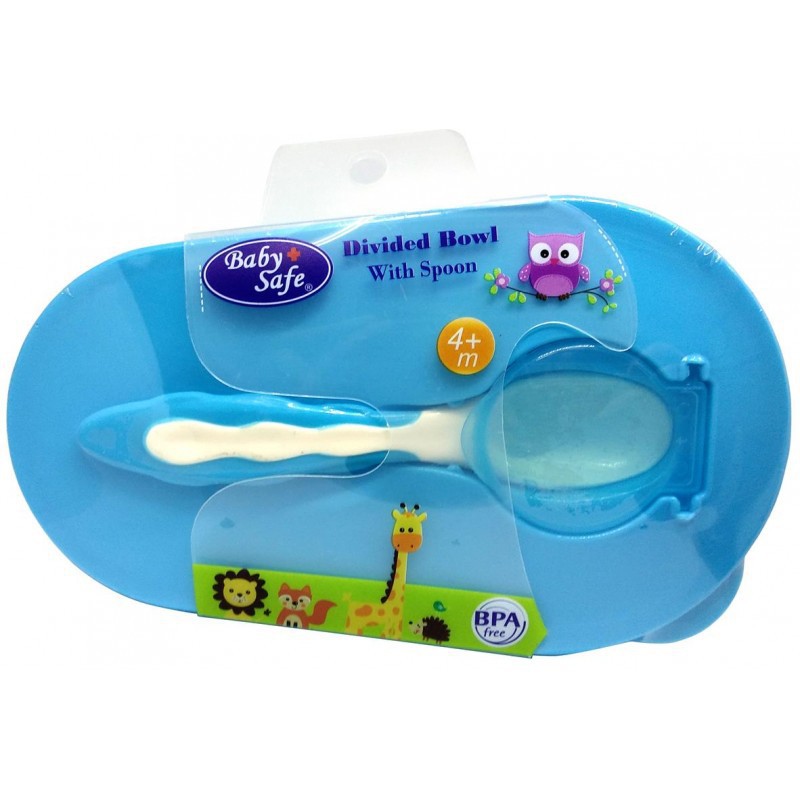 Mangkok Makan Bayi Sekat Baby Safe Devided Bowl With Spoon AP010