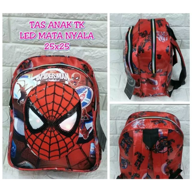 tas anak paud tas anak karakter spiderman mata nyala