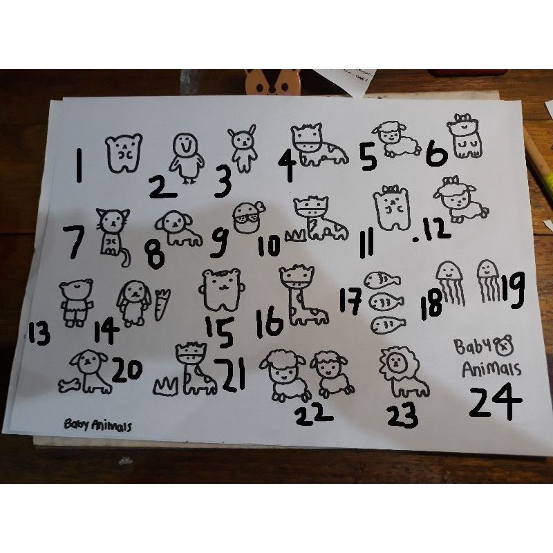 

Warm Hugs Baby Animal Series New Colourable stickers