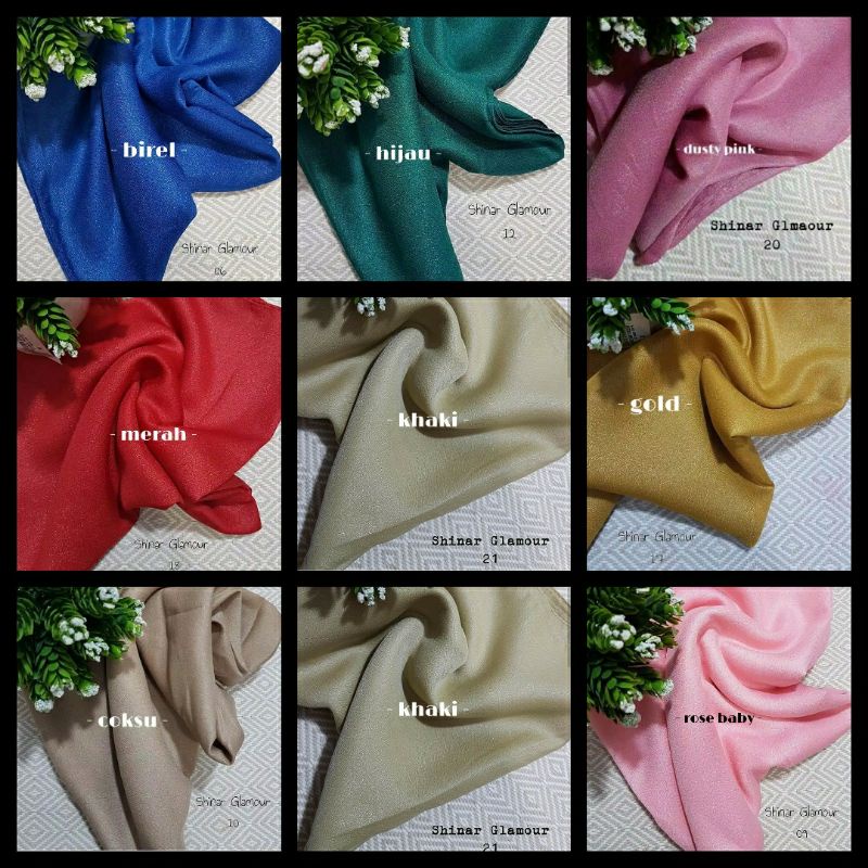 Shinar Glamour Ansania Square  - Jilbab Segiempat Sinar-REJECT