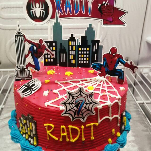 Cake Spiderman cake karakter kue ultah  anak  Shopee Indonesia