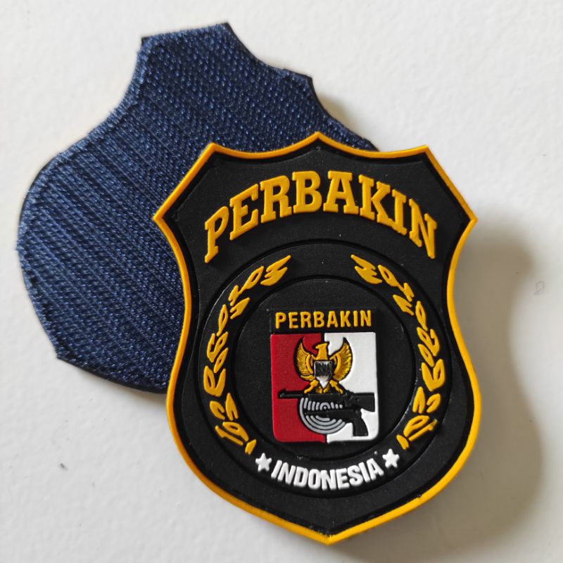 PATCH RUBBER LOGO PERBAKIN PRISAI/TEMPELAN EMBLEM KARET VELCRO HUNTING