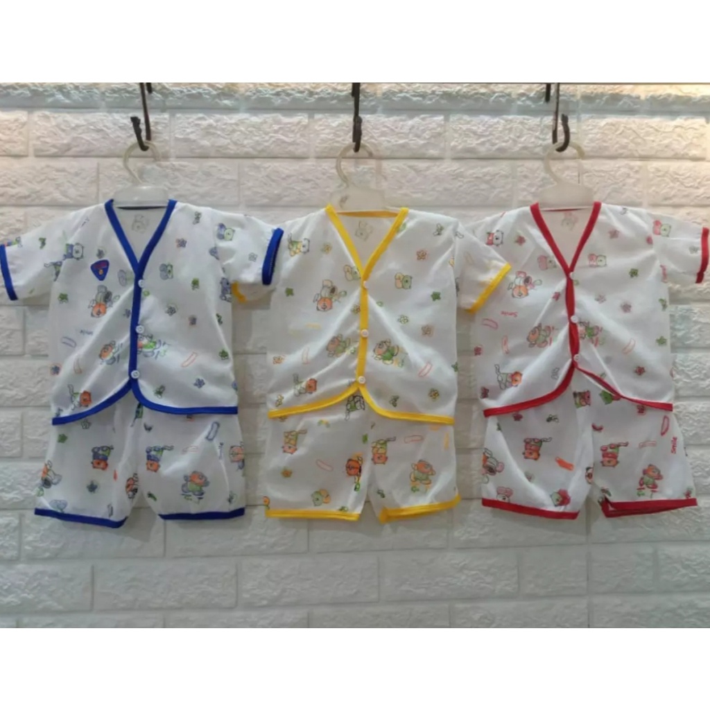 Setelan baju bayi lengan pendek/3 setel baju piyama bayi/ setelan piyama bayi baru lahir/ set baju bayi new born